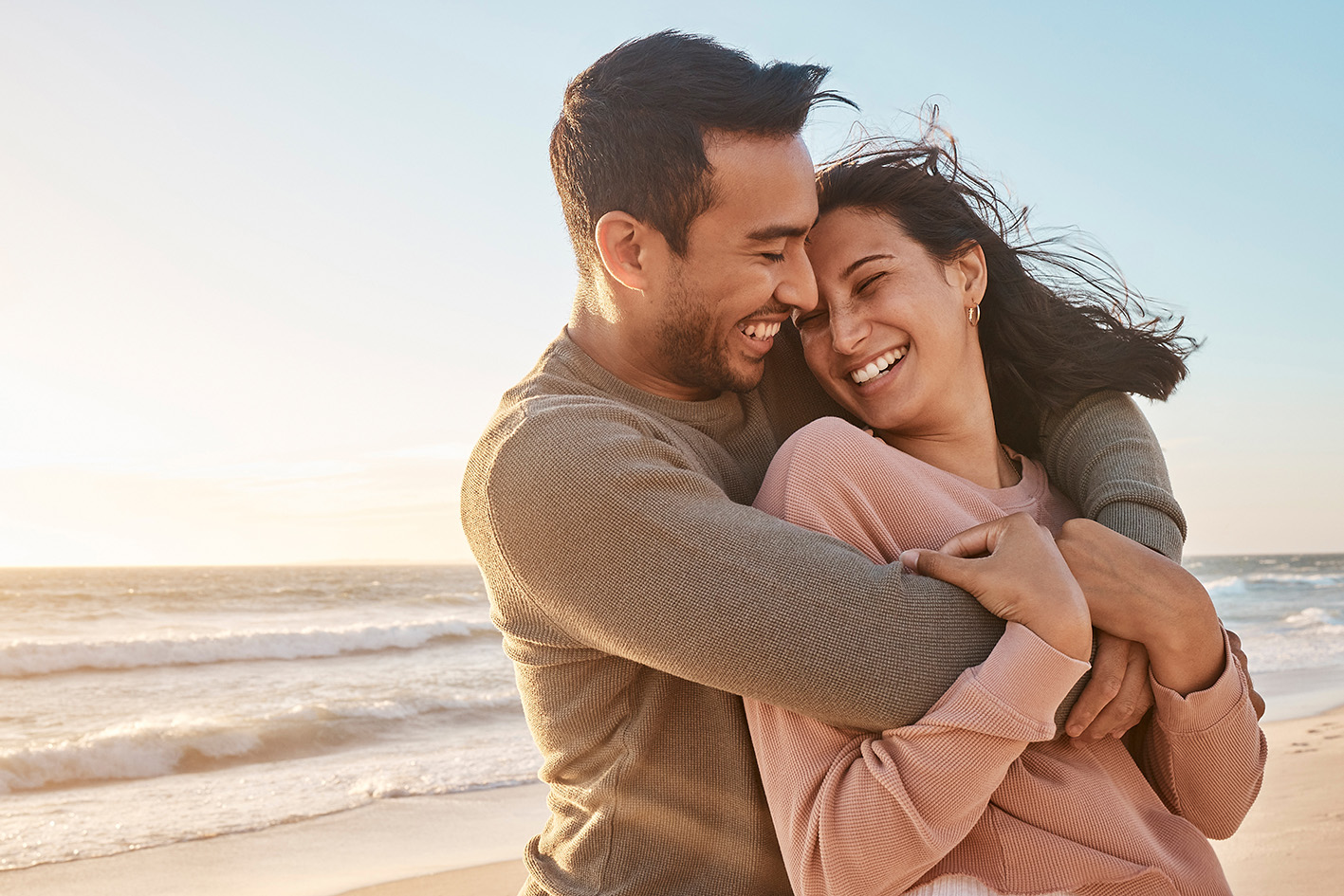 happy couple on beach - Wareham, MA